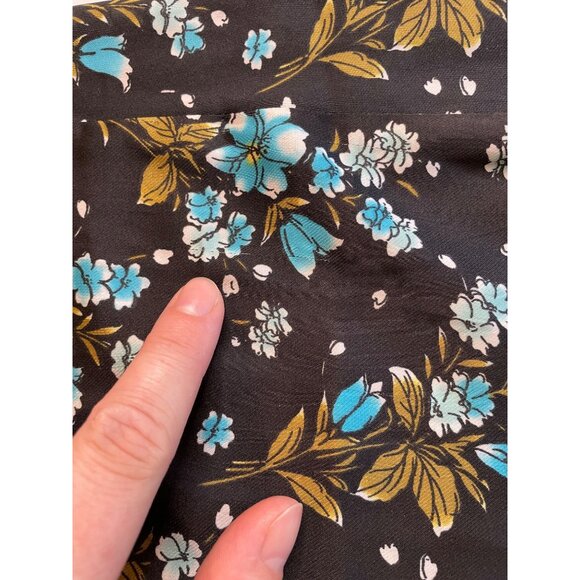 LOFT Sleepwear Floral Satin Pajama Pants Large Dark Cottagecore Romantic Dainty - Picture 8 of 12